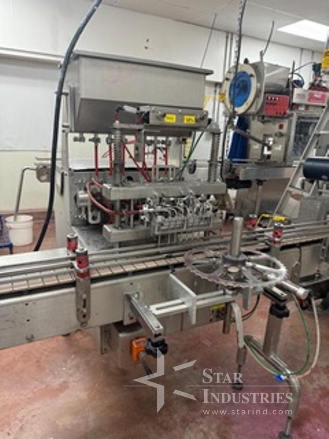 Used Pack West 6 head Piston Filler, Model LSN Series 2 Super CM-6