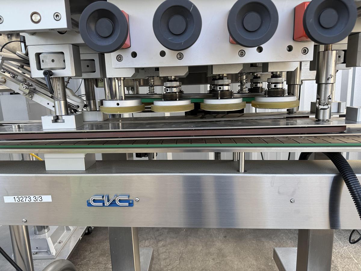 Used CVC 8-spindle Capper w/ Elevator & Conveyor