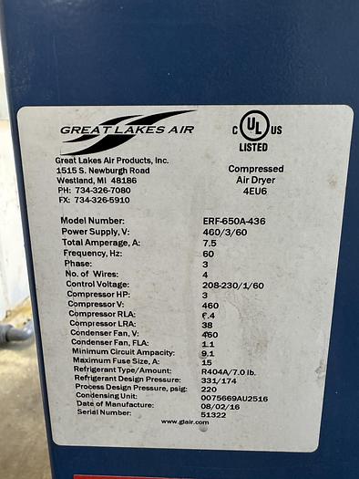Used Great Lake Air Compressor