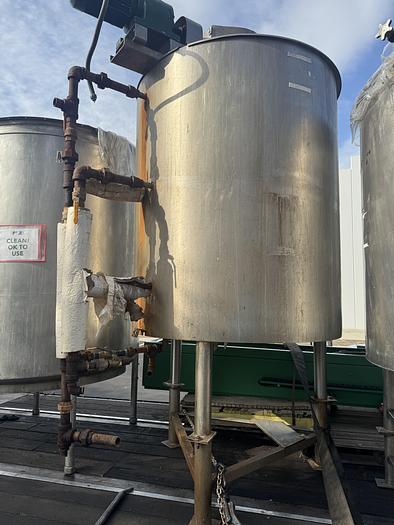 Used Tank, 500-Gallon, Stainless Steel, Dbl Motion Agitated, Jacketed, Lee,