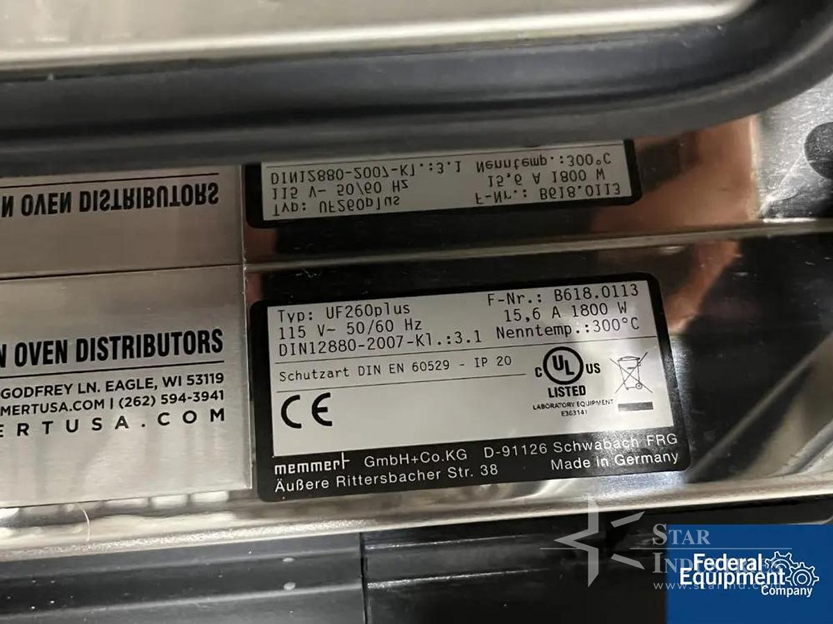 Used Memmert incubator, type UF260 plus, 1800 W