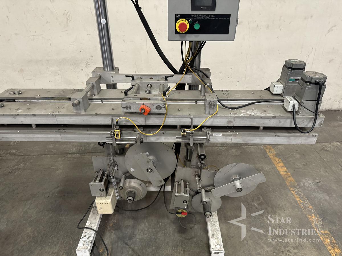 Used Roser double bottom fed labeler