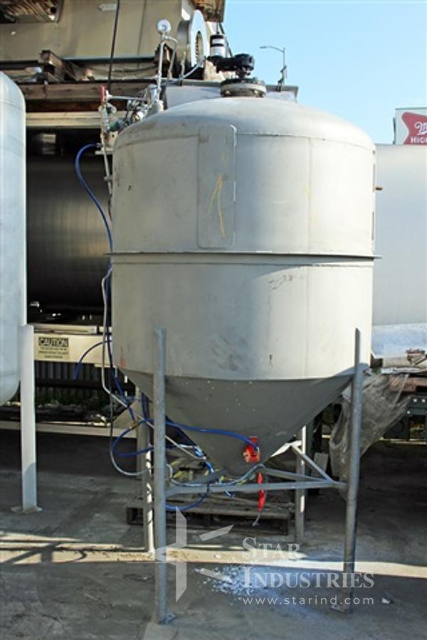 Used Vacuum Hopper, 52" diam x 40" straight x 24" tall cone