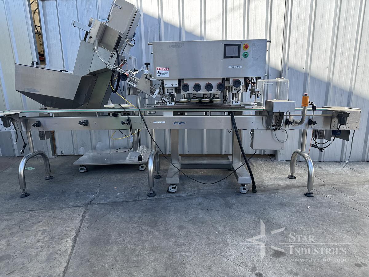 Used CVC 8-spindle Capper w/ Elevator & Conveyor