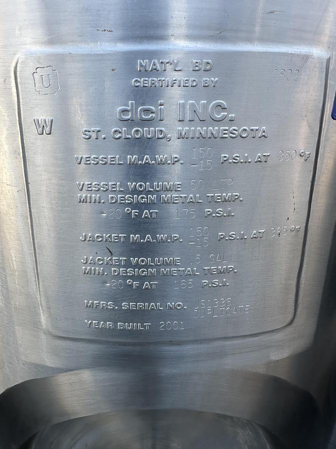 Used 50 liter DCI Reactor w/ Agitator