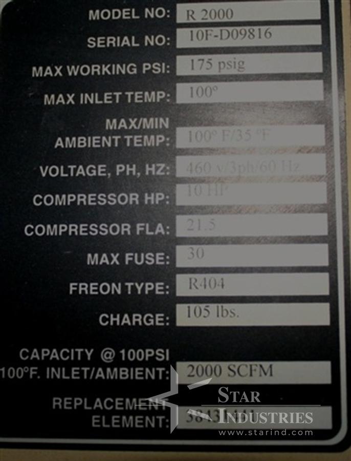 Used Ingersoll Rand Model EPE350-2S two stage rotary screw compressor