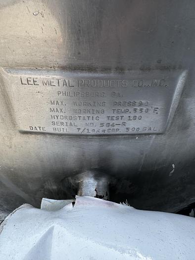 Used 250 Gallon Lee Single-motion Swept Jacketed Kettle