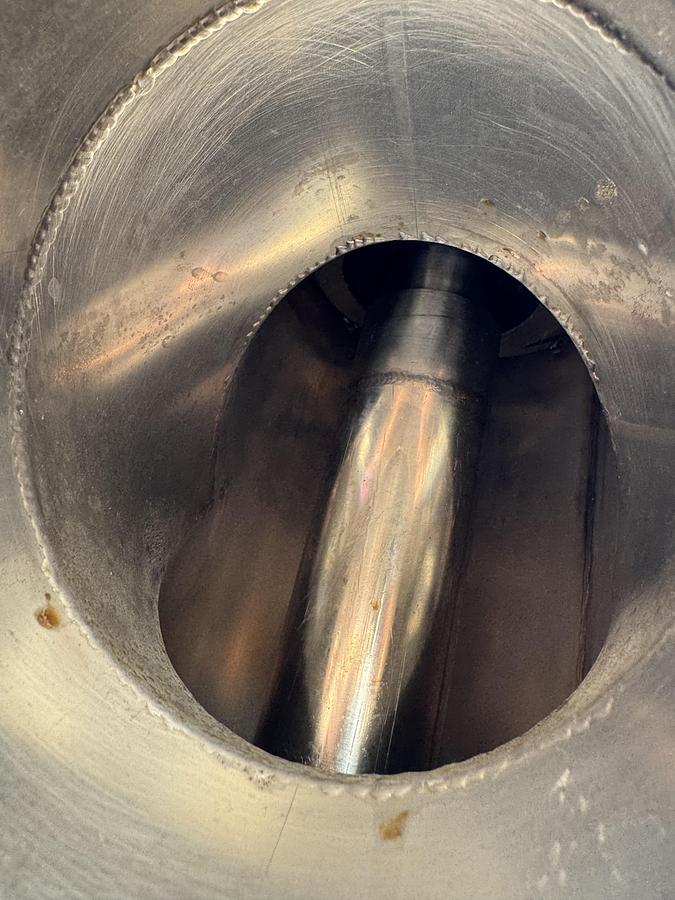 Used Stainless Steel Screw Conveyor, 96'' drop discharge