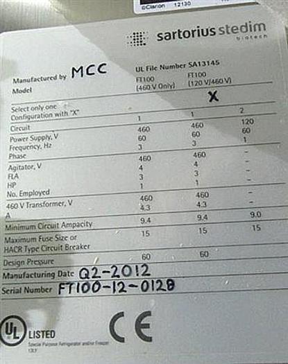 Used Sartorius Stedim THAW System, Model Celsius FT100