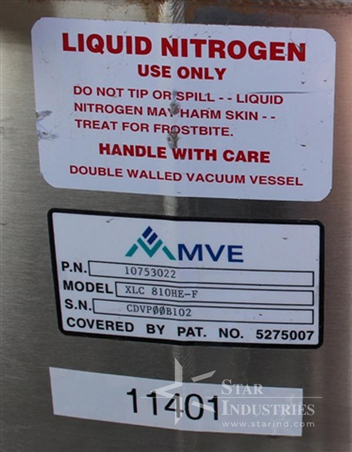 Used MVE Liquid Nitrogen Double-walled Vacuum Mix Tank