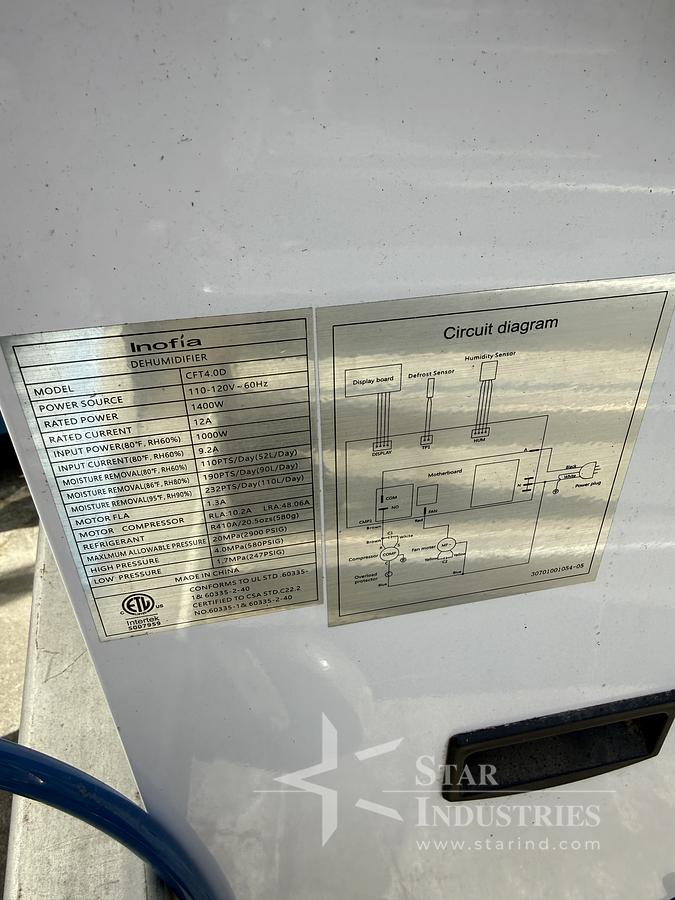 Used Inofia- Dehumidifier CFT4.0D