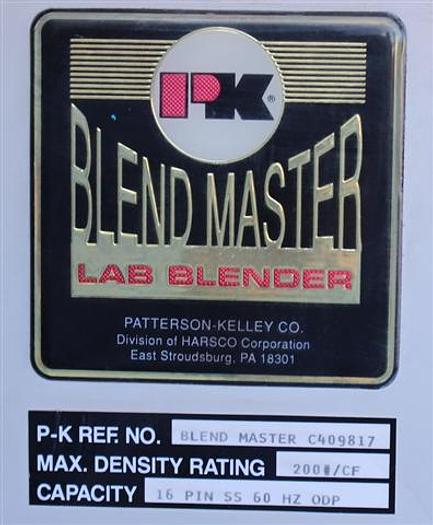 Used One used Patterson-Kelley 16 quart Twin Shell Blender with Pin Bar