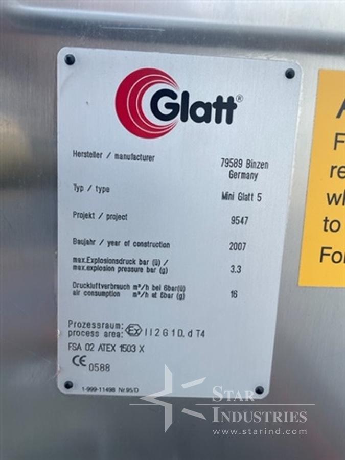 Used Glatt Model Mini Glatt 5 Fluid Bed Dryer