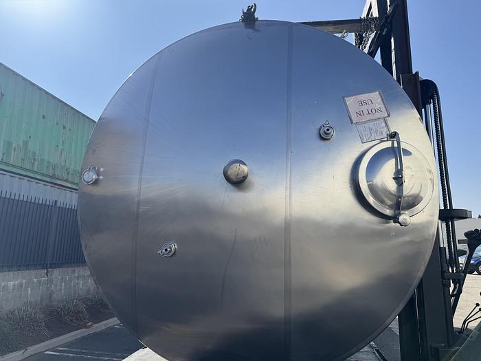 Used Tank, 4,500 Gallon, 316 Stainless Steel, Cone Bottom, Legs