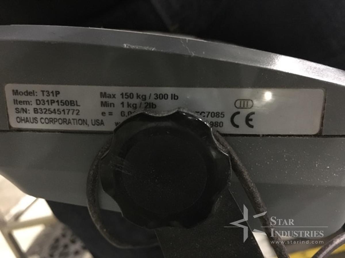 Used Ohaus Defender 3000, Model T31P 150 lbs. Scale