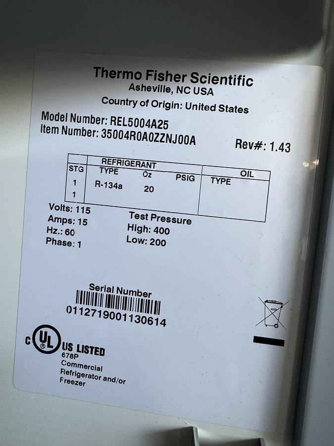 Used Thermo Fisher Scientific Fridge