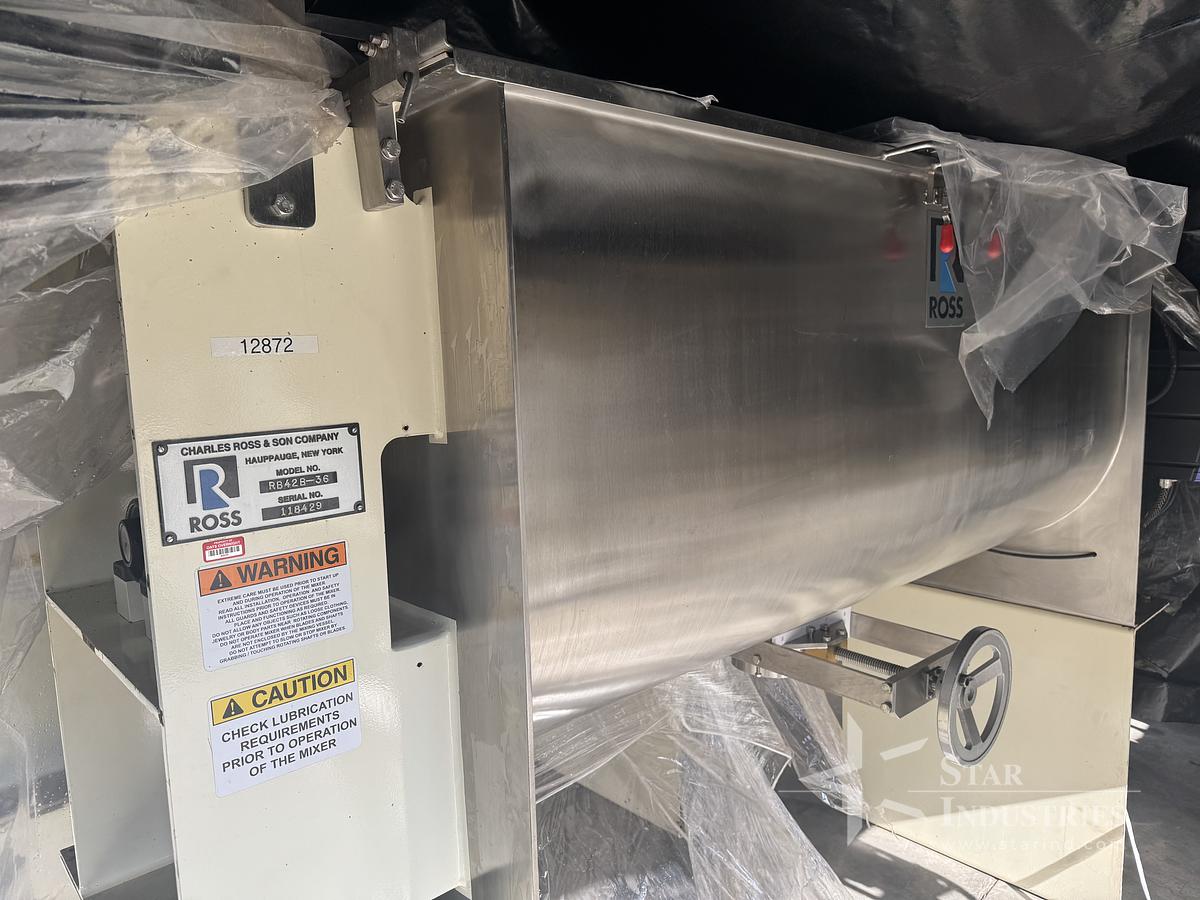 Used Ross 36 c.f. s.s. Ribbon Blender, Model RB42B-36