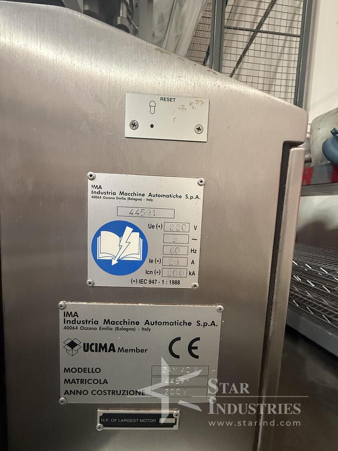Used IMA Zanasi 40F Encapsulator w/vacuum pump