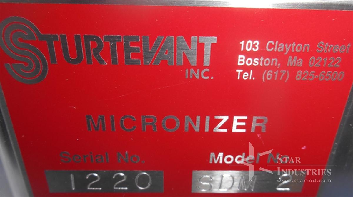 Used Sturtevant Micronizer SDM 2 2" Jet Mill w/ AccuRate Feeder