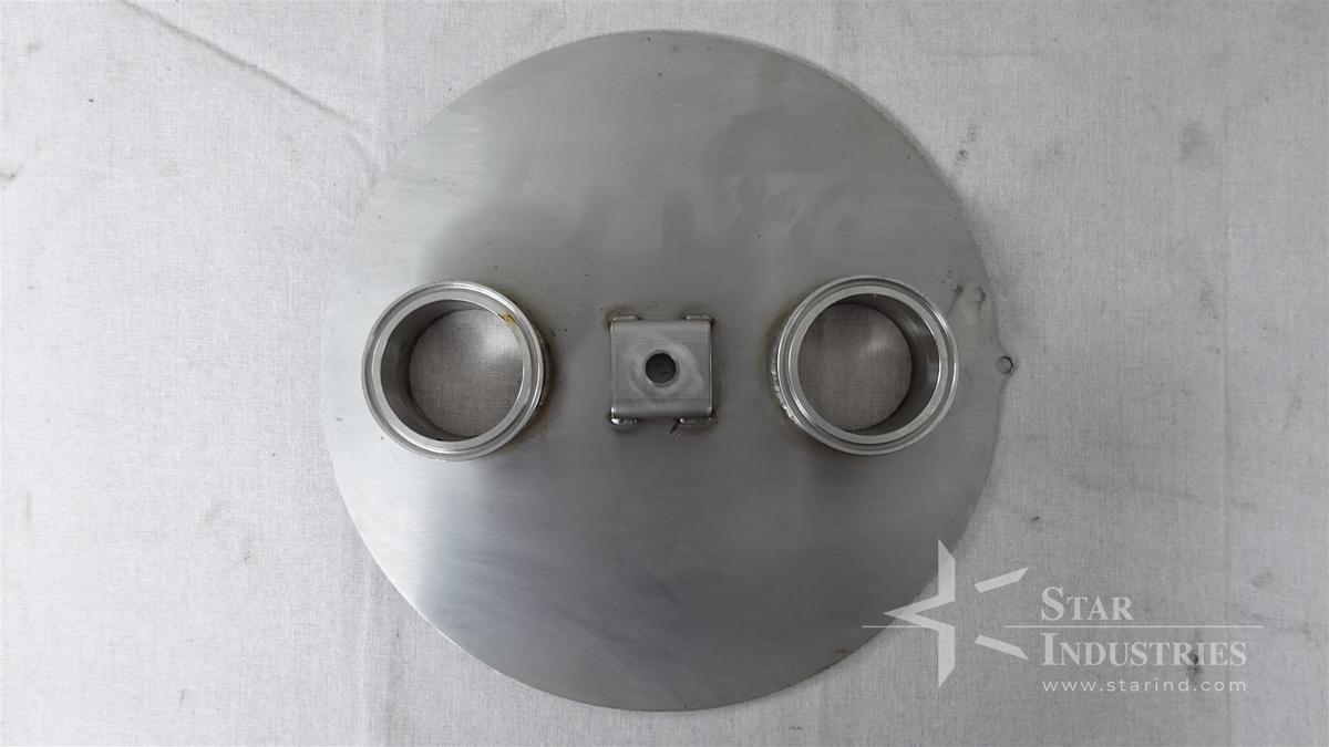 Used Stainless Steel Liquid Filler Lid with 2 Inlets
