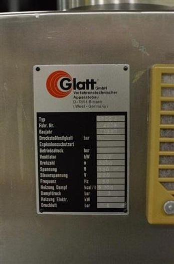 Used Glatt GPCG3 Fluid Bed Dryer