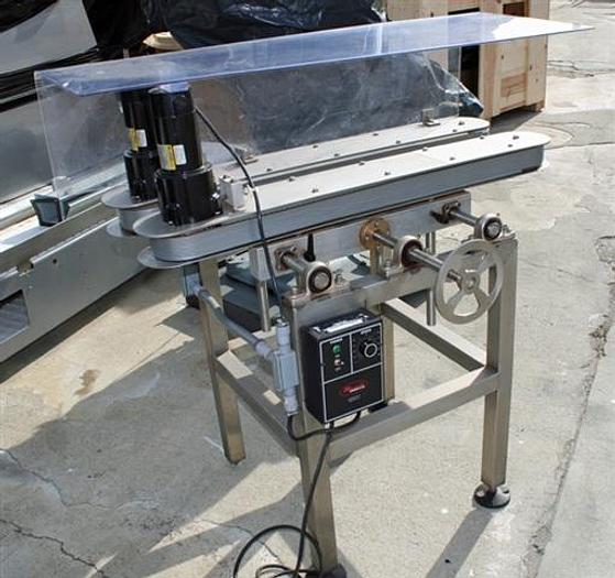 Used Conveyor, 3" x adjustable width, variable speed, beltless