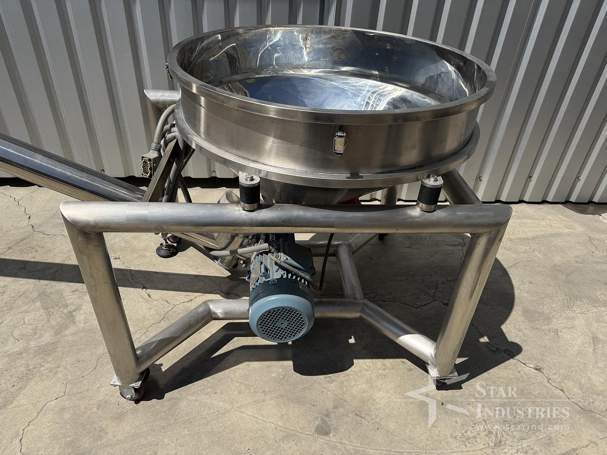 Used Stainless Steel Screw Conveyor, 96'' drop discharge