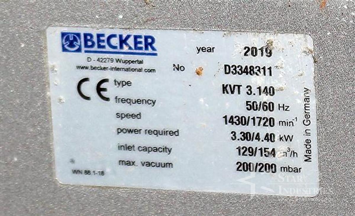 Used 7.5 h.p. Becker Vacuum Pump
