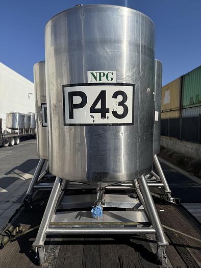 Used Tank, 550 Gallon, 316 Stainless Steel, Dome Top, Cone Bottom, Portable