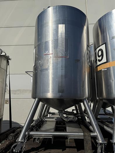 Used Tank, 450 Gallon, 316 Stainless Steel, Dome Top, Cone Bottom, Portable