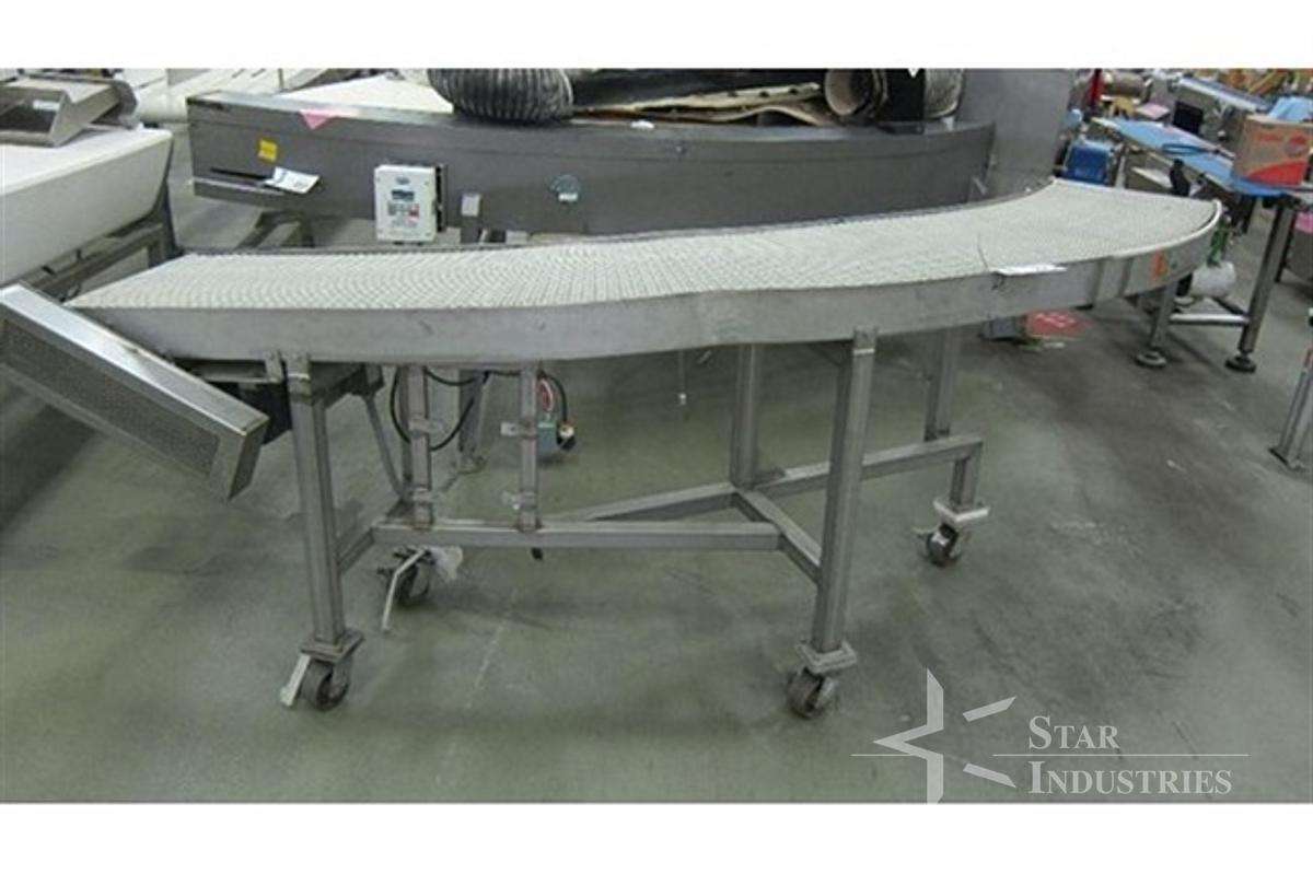 Used 90 Degree Stainless Steel Conveyor with Plastic Belt