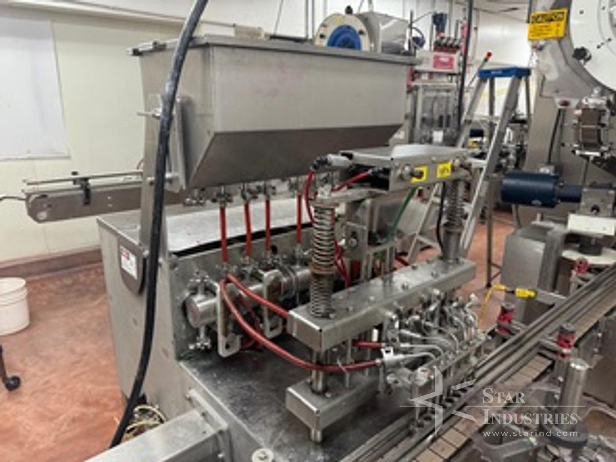 Used Pack West 6 head Piston Filler, Model LSN Series 2 Super CM-6
