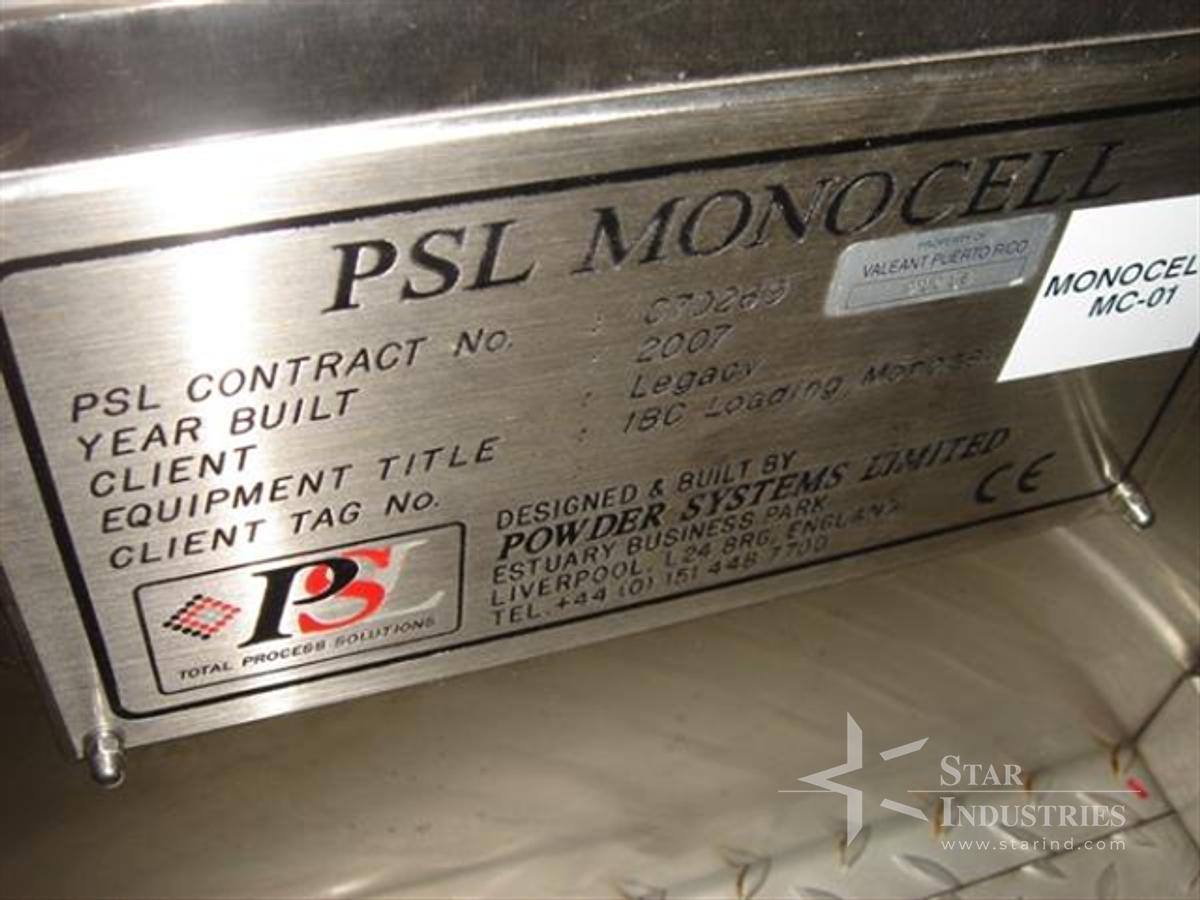 Used POWDER SYSTEMS LIMITED ISOLATOR, S/S
