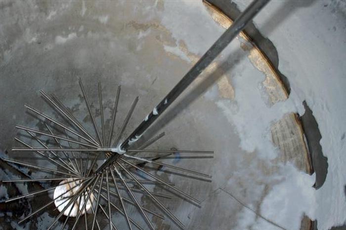 Used Vacuum Hopper, 52" diam x 40" straight x 24" tall cone