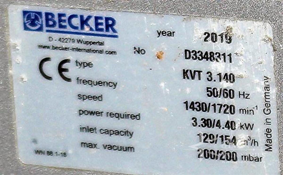 Used 7.5 h.p. Becker Vacuum Pump