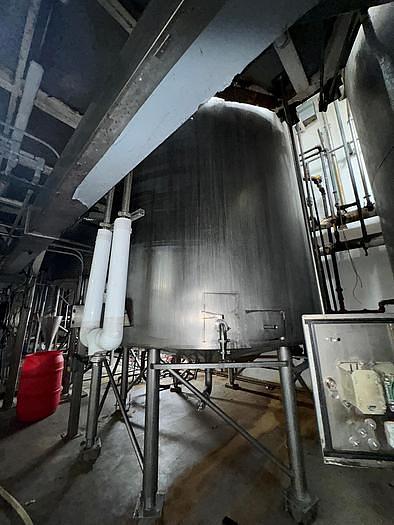 Used Tank, 6,000 Gallon, 316 Stainless Steel, Jacket, Double Agitation