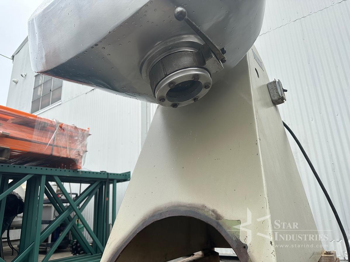 Used 40" diameter s.s. Cherry-Burrell Coating/Polishing Pan with drain valve, port cover and large ribs