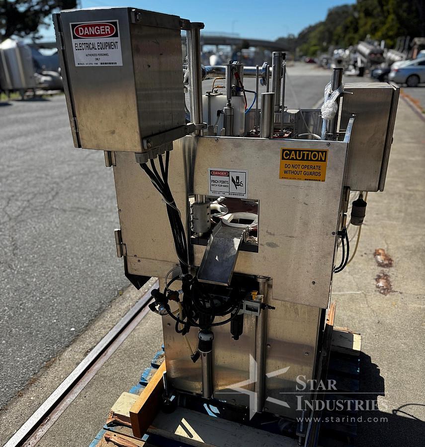 Used Filler, Cup, Rotary, Single Lane, T.D. Sawvel, Model O111R-PF, Stainless Steel