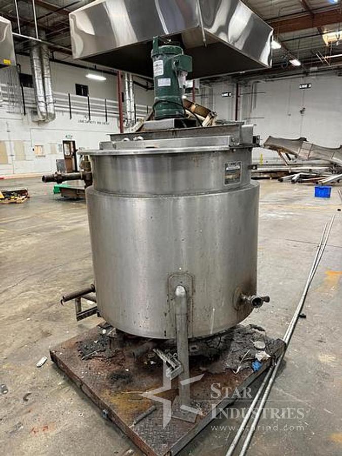 Used Tank, 170 Gallon, 316 Stainless Steel, Jacketed, Agitated