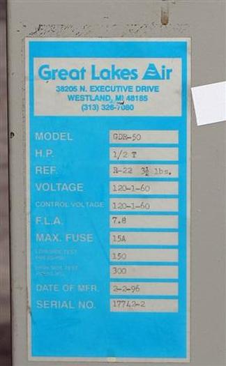Used Great Lakes Air Compressed Air Dryer
