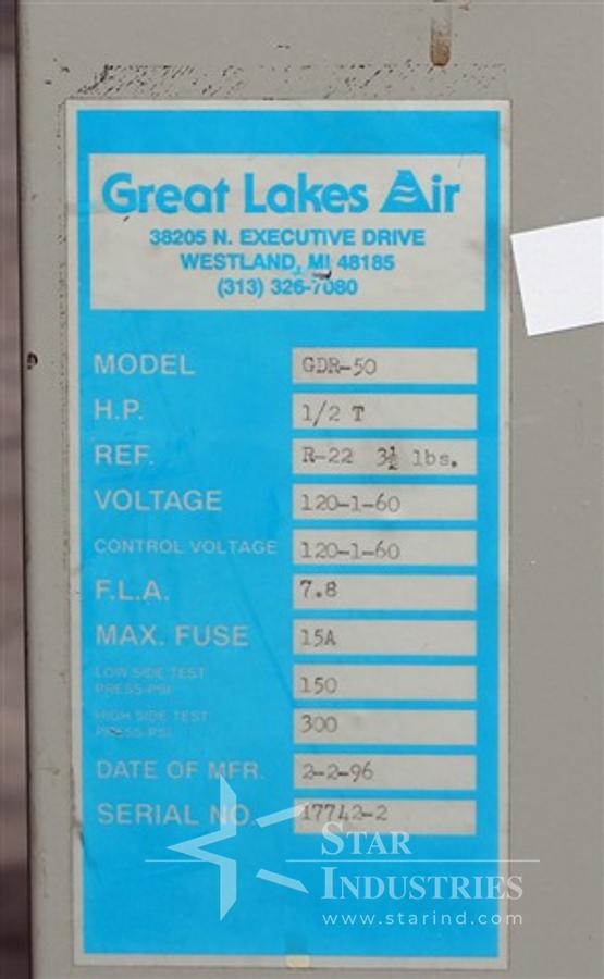 Used Great Lakes Air Compressed Air Dryer
