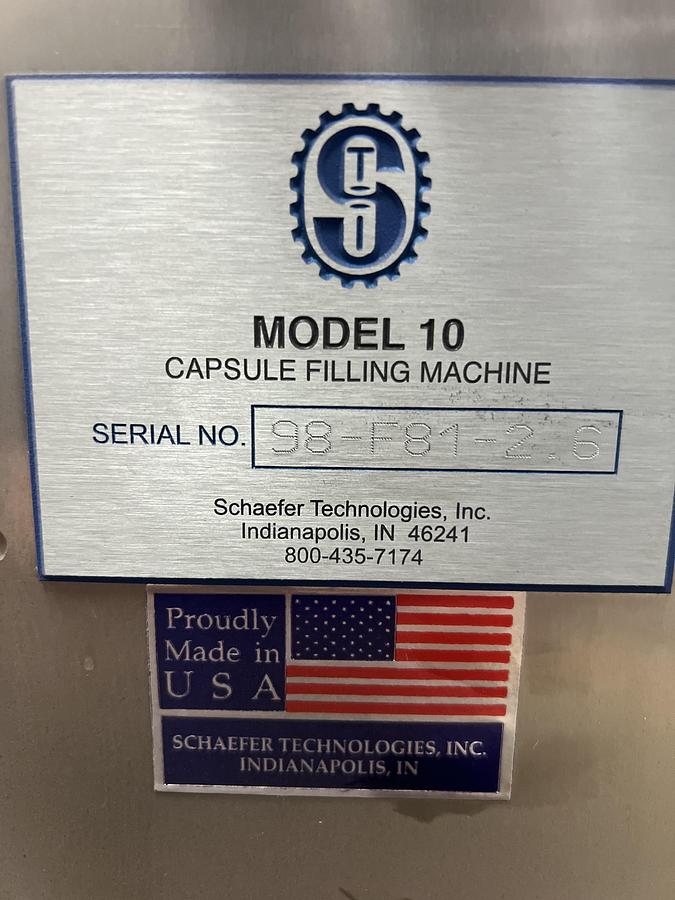 Used SCHAEFER MODEL 10 CAPSULE FILLING MACHINE 