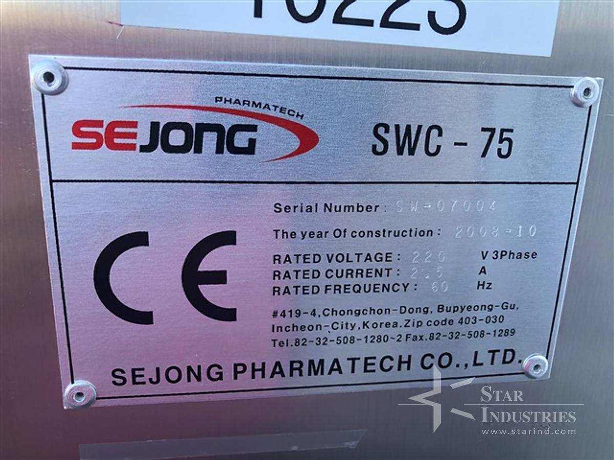 Used Sejong SWC-75 60,000/hr Capsule Weight Checker/Checkweigher