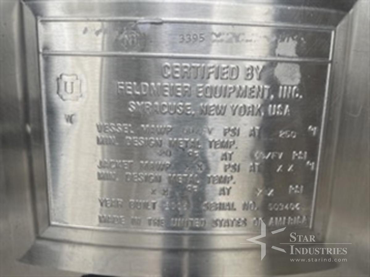 Used 350 liter Feldmeier Tank