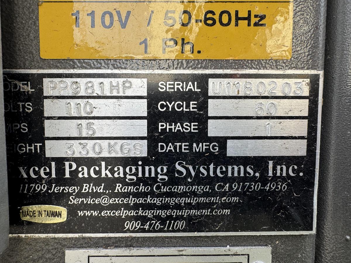Used Excel Packaging Systems PP-981HP Pallat WrapperPallet Wrapper
