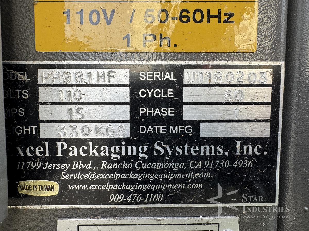 Used Excel Packaging Systems PP-981HP Pallat WrapperPallet Wrapper