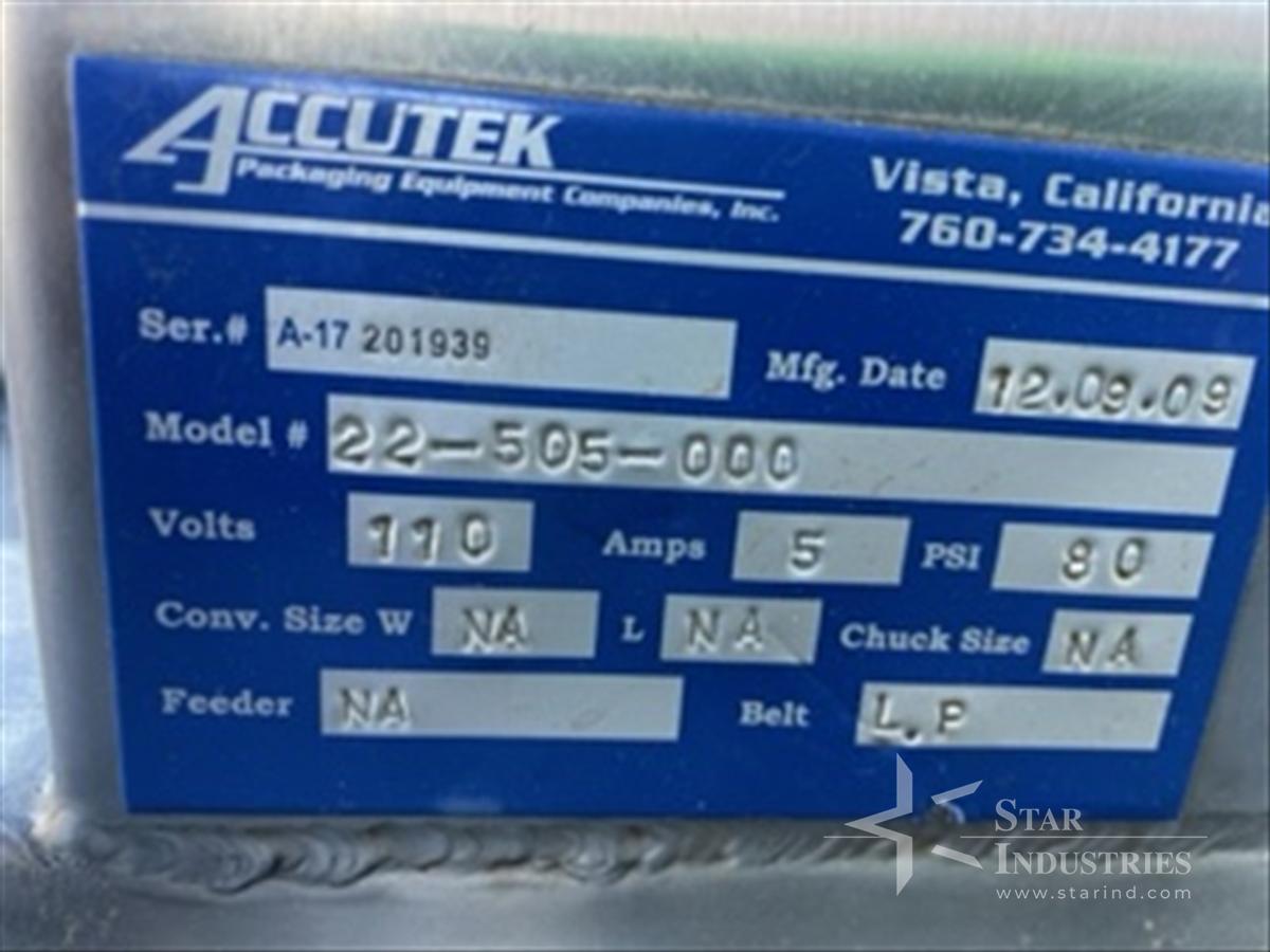 Used Accutek Capper w/ Cap Feeder Elevator