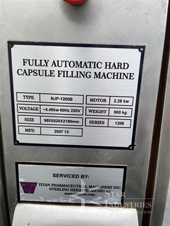 Used NJP-1200B Automatic Hard Capsule Filling Machine