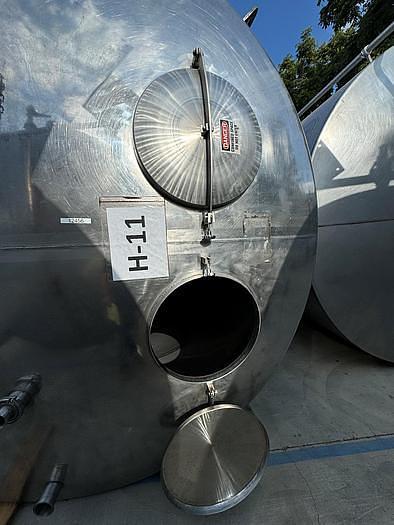 Used Tank, 6,000 Gallon, 316 Stainless Steel, Dish Bottom, Legs, Dual