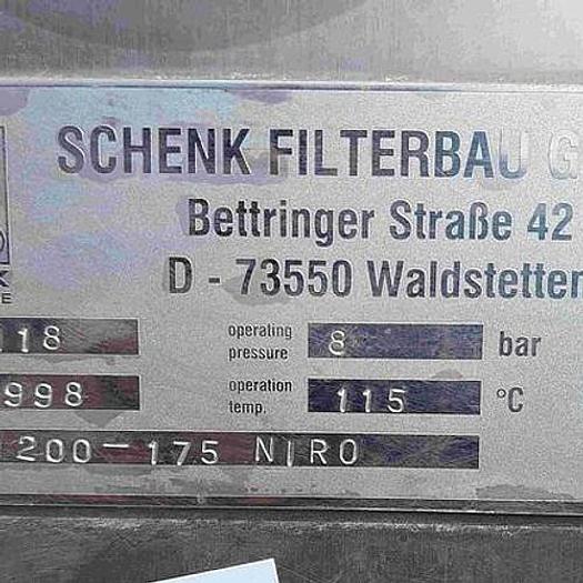 Used Schenk Filterbrau Niro1200/175 approx. 400 sq. meter Filter Press